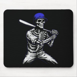Skeleton Halloween honkbalspeler Muismat