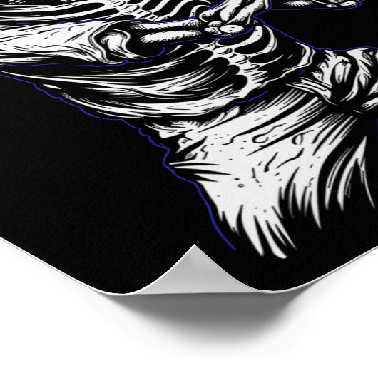 Skeleton Halloween honkbalspeler Poster (Hoek)