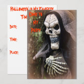 Skeleton Halloween Invitation Kaart (Voorkant / Achterkant)