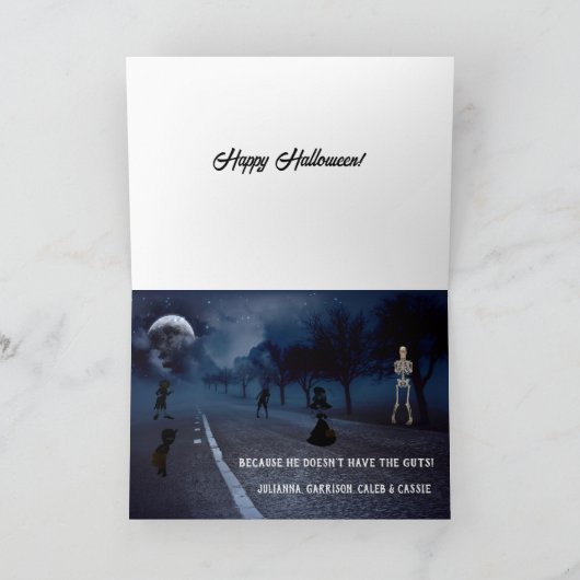 Skeleton Halloween Joke Kaart (Binnen)