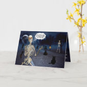 Skeleton Halloween Joke Kaart (Gele Bloem)