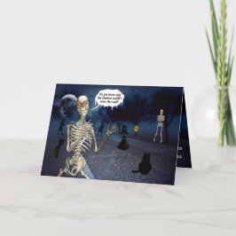 Skeleton Halloween Joke Kaart