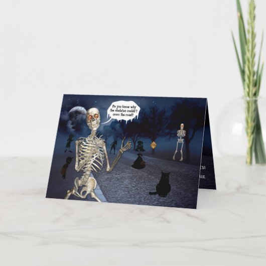 Skeleton Halloween Joke Kaart (Voorkant)