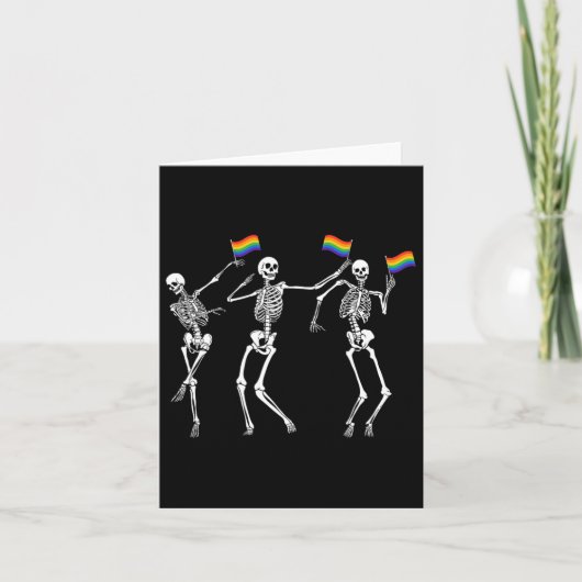 Skeleton Halloween LGBT Flag Skeleton Gay Pride MO Kaart (Voorkant)