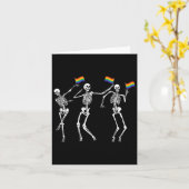 Skeleton Halloween LGBT Flag Skeleton Gay Pride MO Kaart (Gele Bloem)