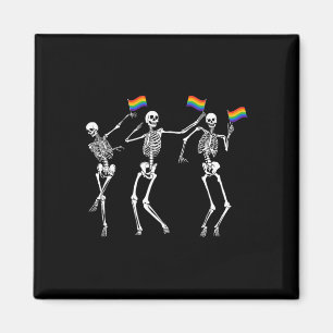 Skeleton Halloween LGBT Flag Skeleton Gay Pride MO Magneet