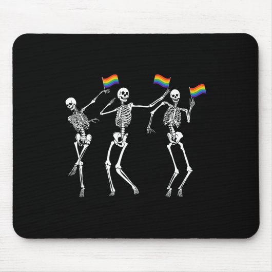 Skeleton Halloween LGBT Flag Skeleton Gay Pride MO Muismat (Voorkant)