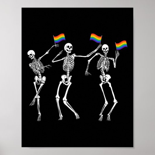 Skeleton Halloween LGBT Flag Skeleton Gay Pride MO Poster (Voorkant)