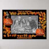 Skeleton Halloween Lijst Uw foto toevoegen Poster (Voorkant)