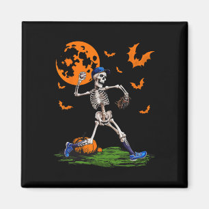 Skeleton Halloween Mannen Boys Baseball Spooky Sea Magneet