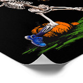 Skeleton Halloween Mannen Boys Baseball Spooky Sea Poster (Hoek)