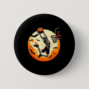 Skeleton Halloween Mannen Boys Basketbal Halloween Ronde Button 5,7 Cm
