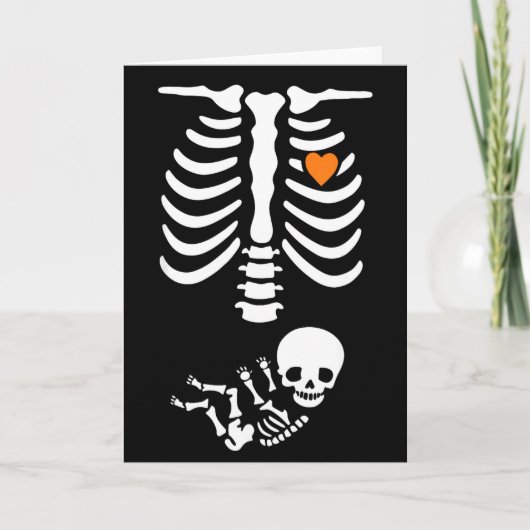 Skeleton Halloween Maternity Funny Pregnancy 2025 Kaart (Voorkant)