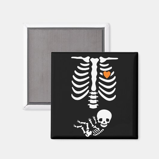 Skeleton Halloween Maternity Funny Pregnancy 2025  Magneet (Voorkant / Achterkant)