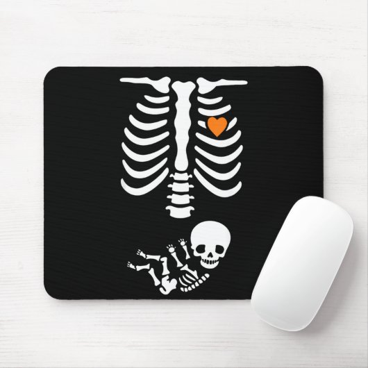 Skeleton Halloween Maternity Funny Pregnancy 2025  Muismat (Met muis)