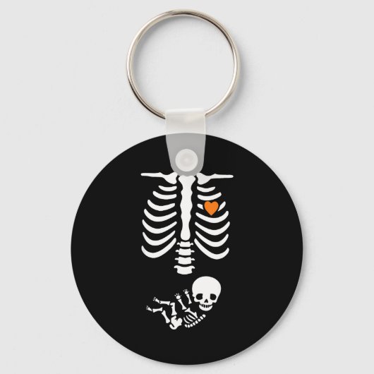 Skeleton Halloween Maternity Funny Pregnancy 2025  Sleutelhanger (Voorkant)