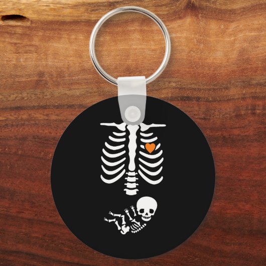 Skeleton Halloween Maternity Funny Pregnancy 2025  Sleutelhanger (Voorkant)