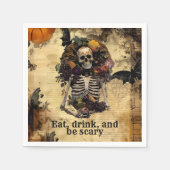 Skeleton Halloween Oogstfeest Servet (Voorkant)
