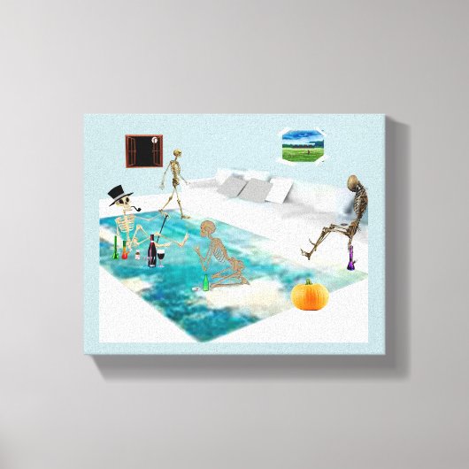Skeleton Halloween Party Canvas Afdruk (Voorkant)
