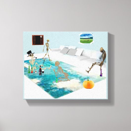 Skeleton Halloween Party Canvas Afdruk (Voorkant)
