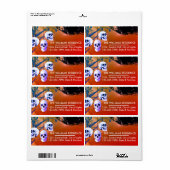 Skeleton Halloween Party Freaky Night Red Etiket (Full Sheet)