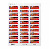 Skeleton Halloween Party Freaky Night Red Etiket (Full Sheet)