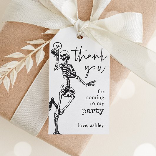 Skeleton Halloween Party Gift Labels Cadeaulabel