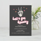 Skeleton Halloween Party Kaart (Staand voorkant)