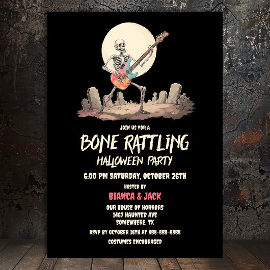 Skeleton Halloween Party Kaart