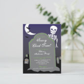 Skeleton Halloween Party Kaart (Staand voorkant)