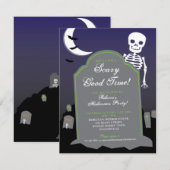 Skeleton Halloween Party Kaart (Voorkant / Achterkant)