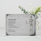 Skeleton Halloween Party Kaart (Staand voorkant)