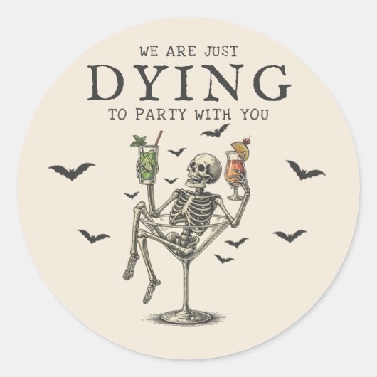  Skeleton Halloween Party Sticker (Voorkant)