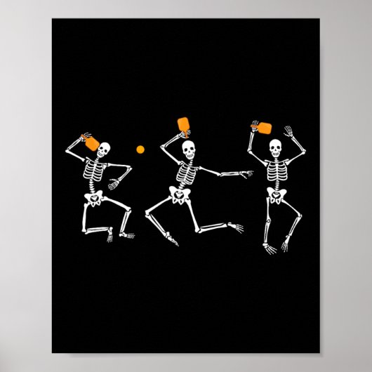Skeleton Halloween Pickleball Poster (Voorkant)