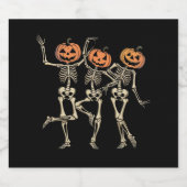 Skeleton Halloween Pumpkin Herfst Spooky Season Bier Etiket (Enkel label)