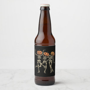 Skeleton Halloween Pumpkin Herfst Spooky Season Bier Etiket