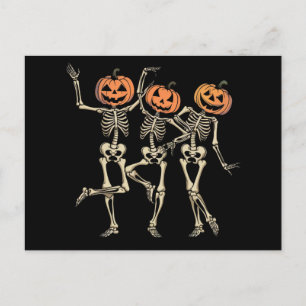 Skeleton Halloween Pumpkin Herfst Spooky Season Briefkaart