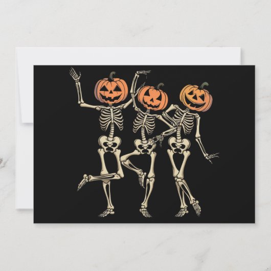 Skeleton Halloween Pumpkin Herfst Spooky Season Kaart (Voorkant)