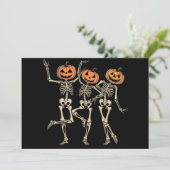 Skeleton Halloween Pumpkin Herfst Spooky Season Kaart (Staand voorkant)