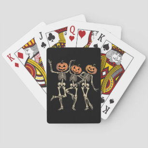 Skeleton Halloween Pumpkin Herfst Spooky Season Pokerkaarten