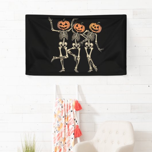 Skeleton Halloween Pumpkin Herfst Spooky Season Spandoek (Insitu)