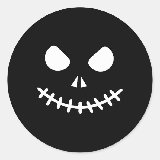Skeleton Halloween Ronde Sticker (Voorkant)