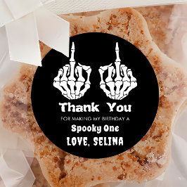 Skeleton Halloween Schattige Ghost Verjaardagsfees Ronde Sticker