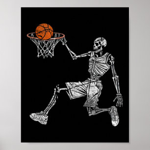 Skeleton Halloween Sketel Speler Sketller Dunking Poster