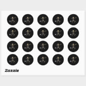 Skeleton Halloween Soccer Player Halloween Ronde Sticker (Vel)