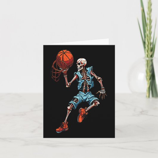 Skeleton Halloween Spooky Dunking Skull Kostuum Kaart (Voorkant)