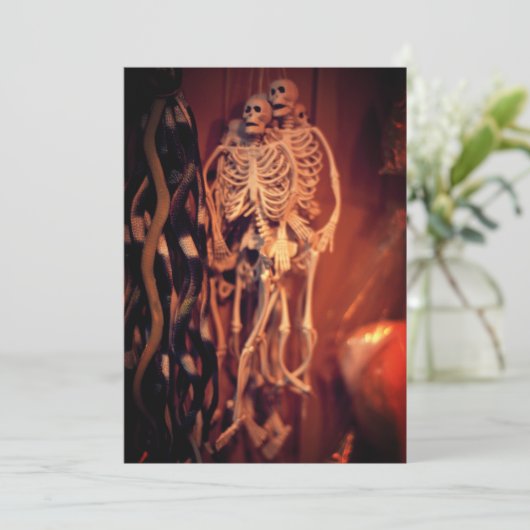 Skeleton Halloween Tivoli View Save The Date (Staand voorkant)