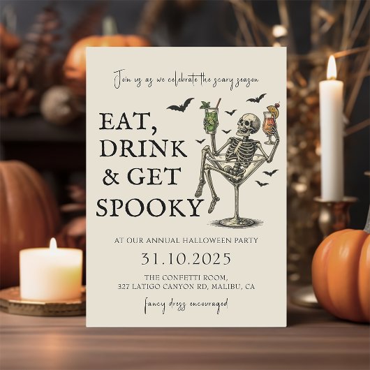 Skeleton Halloween Uitnodiging