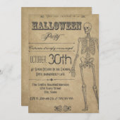 Skeleton -Halloween-uitnodiging Kaart (Voorkant / Achterkant)