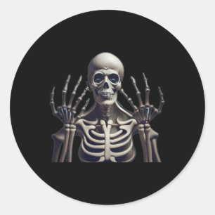 Skeleton Halloween voor Mannen vrouwen Kinder Ronde Sticker